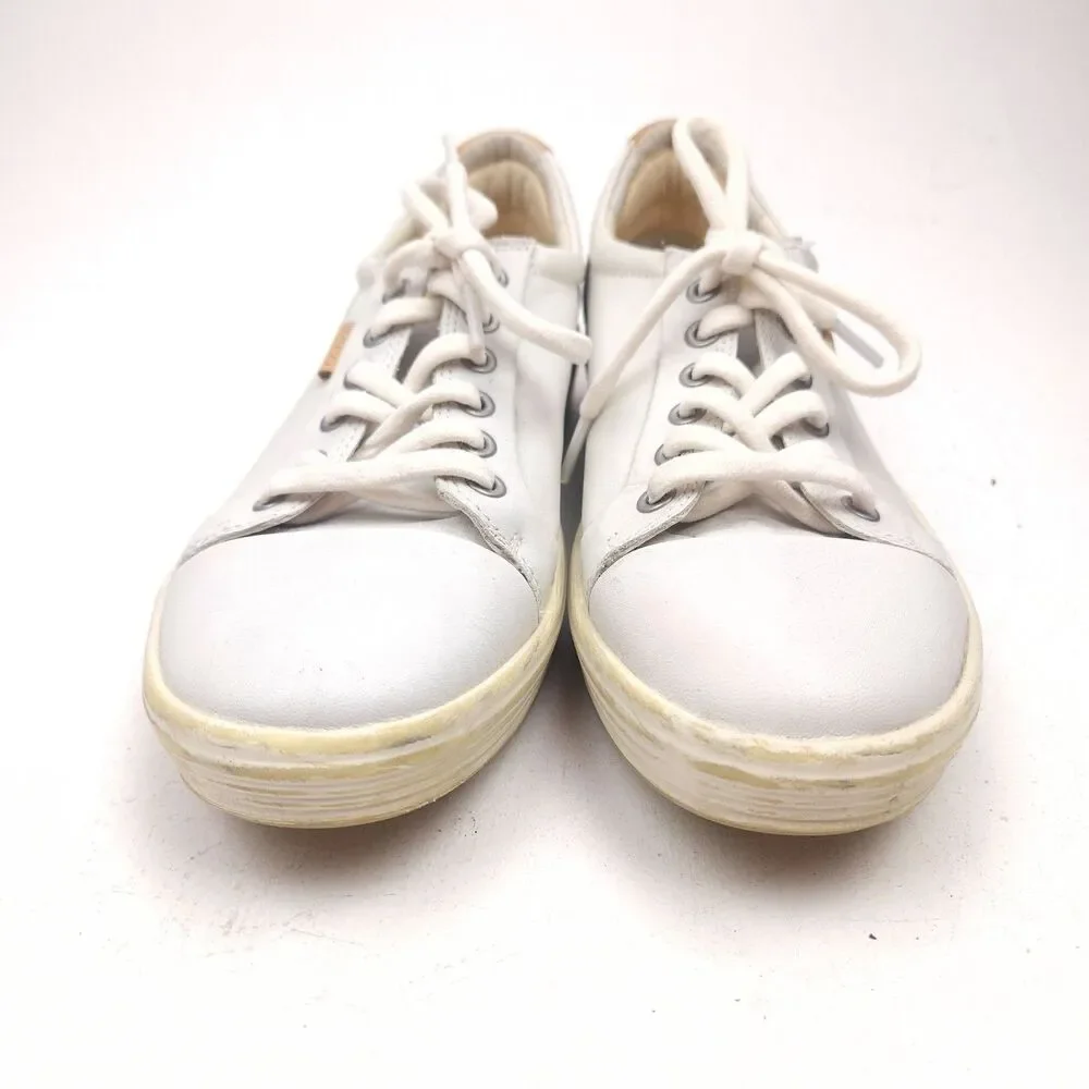 ECCO SOFT 7 Womens 8-8.5 Street Shoes Casual Sneakers Leather EU 39